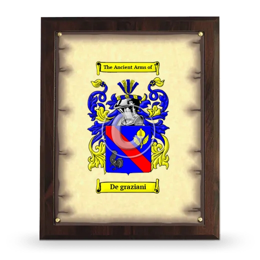 De graziani Coat of Arms Plaque